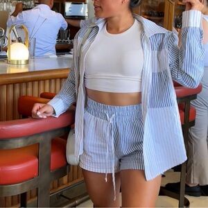 Button up + shorts matching set